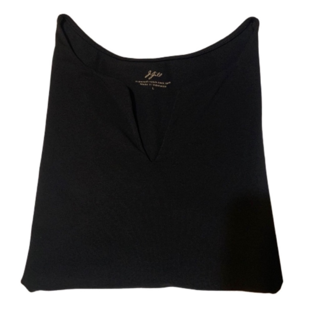 J. Jill Black Supersoft Notch-Neck Tank Top - L